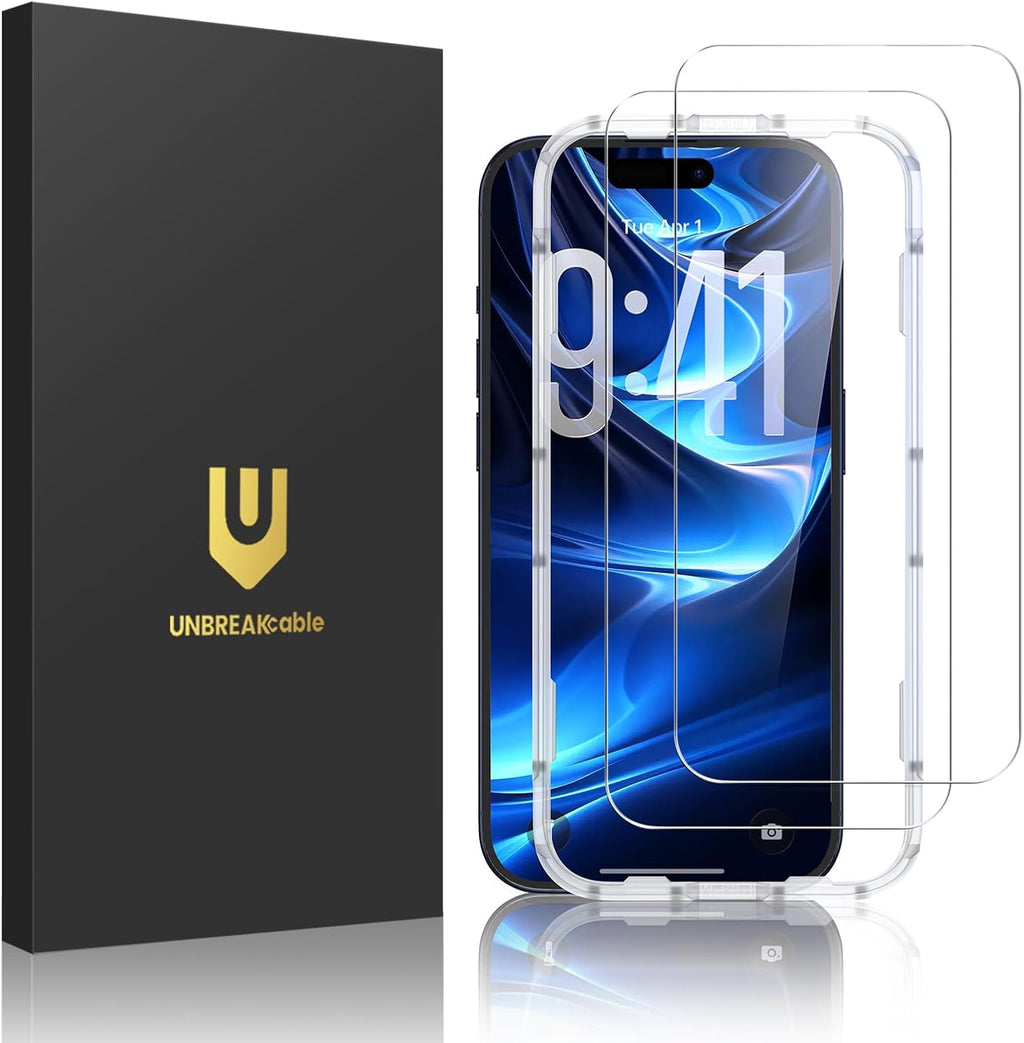 UNBREAKcable 2-Pack Screen Protector for iPhone 17 Pro Tempered Glass