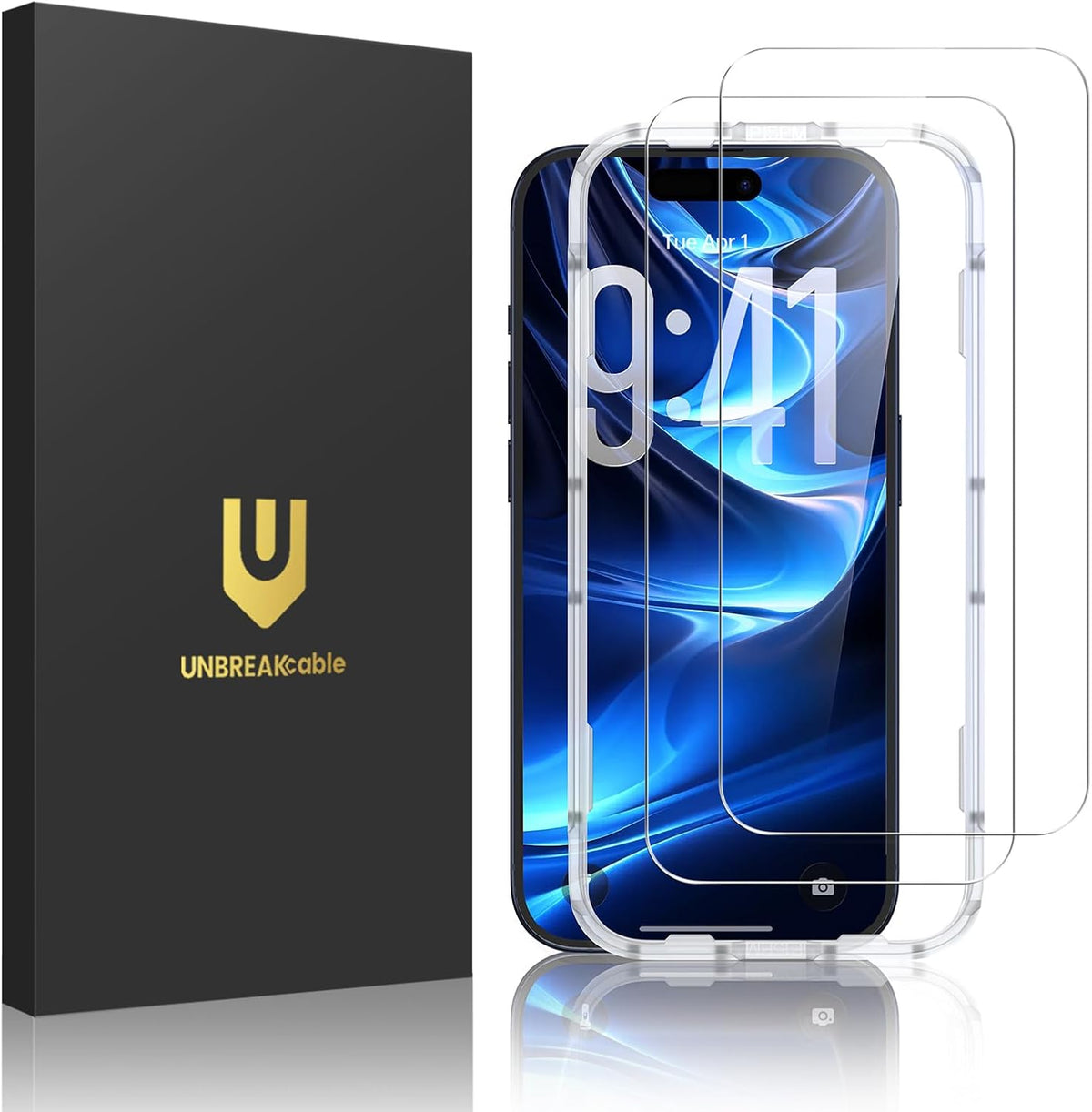 UNBREAKcable 2-Pack Screen Protector for iPhone 17 Pro Tempered Glass