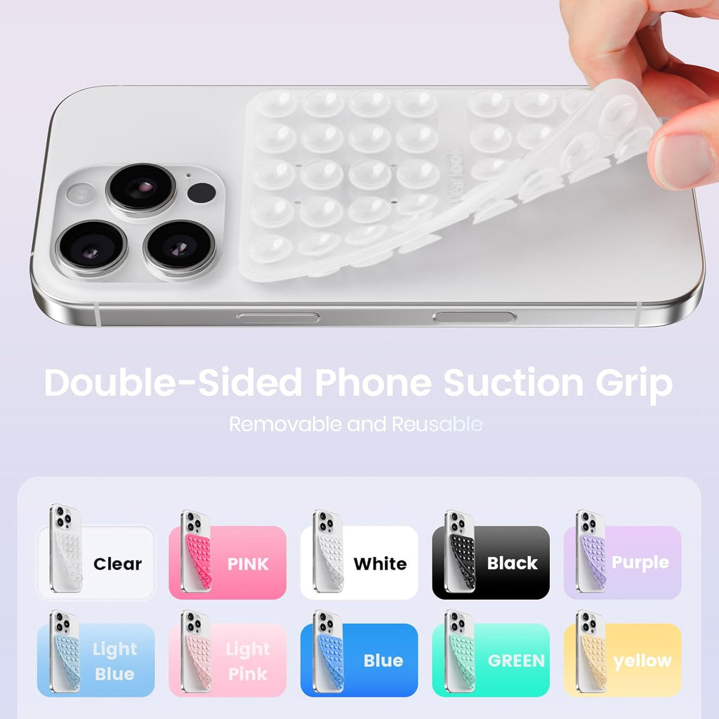 Klearlook 4PCS Silicone Double Sided Suction Cup Phone Case, Combination C