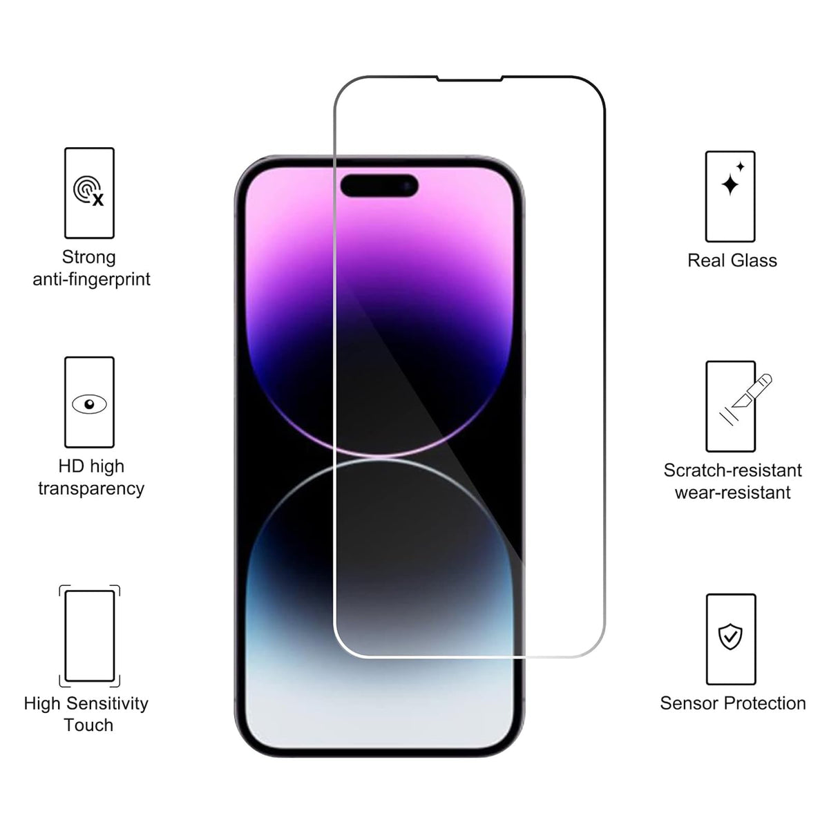 Ailun Screen Protector + Camera Lens Protector for iPhone 16, 3+3 Pack