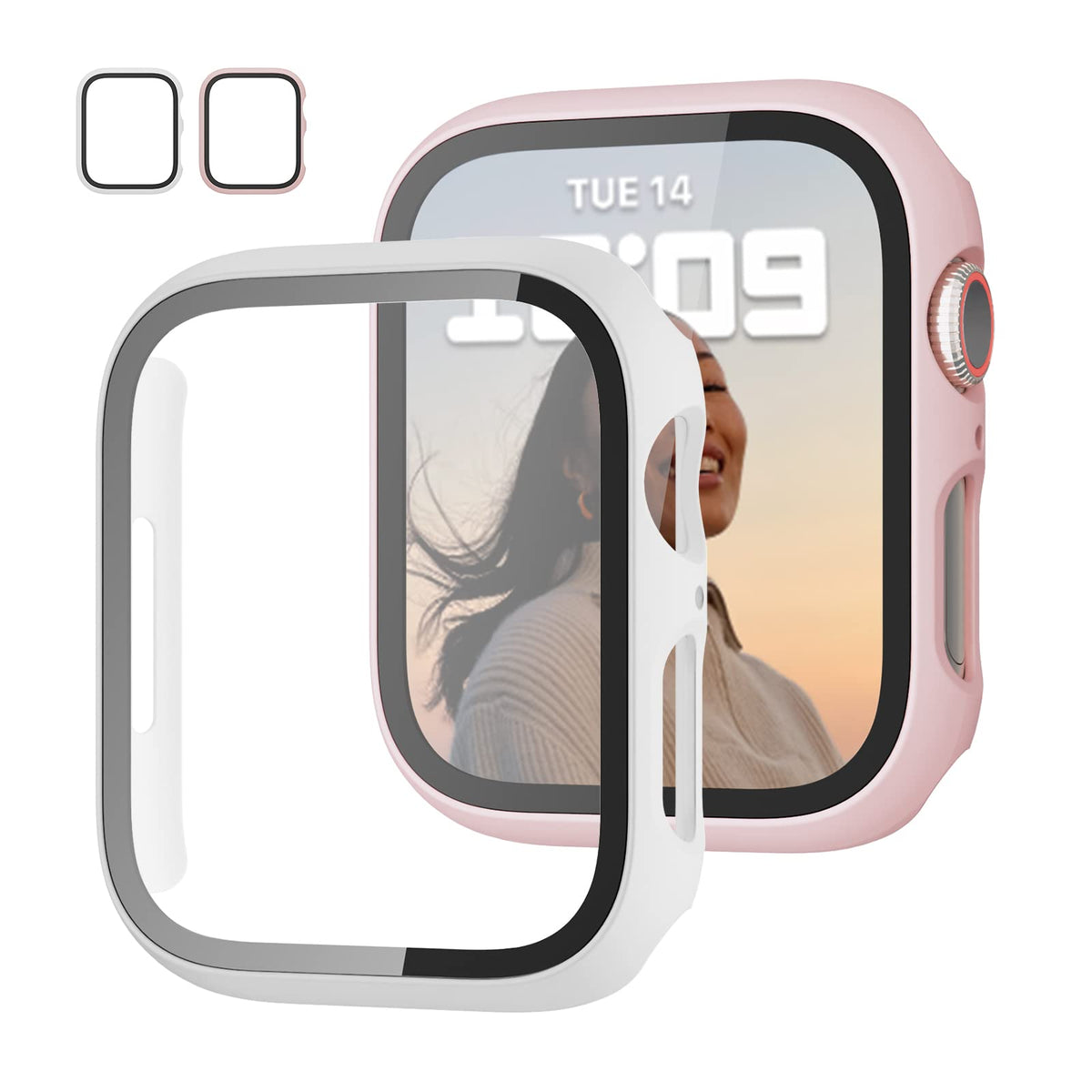 JZK Case with Screen Protector for Apple Watch SE3 Series 6/5/4 40mm,Clear