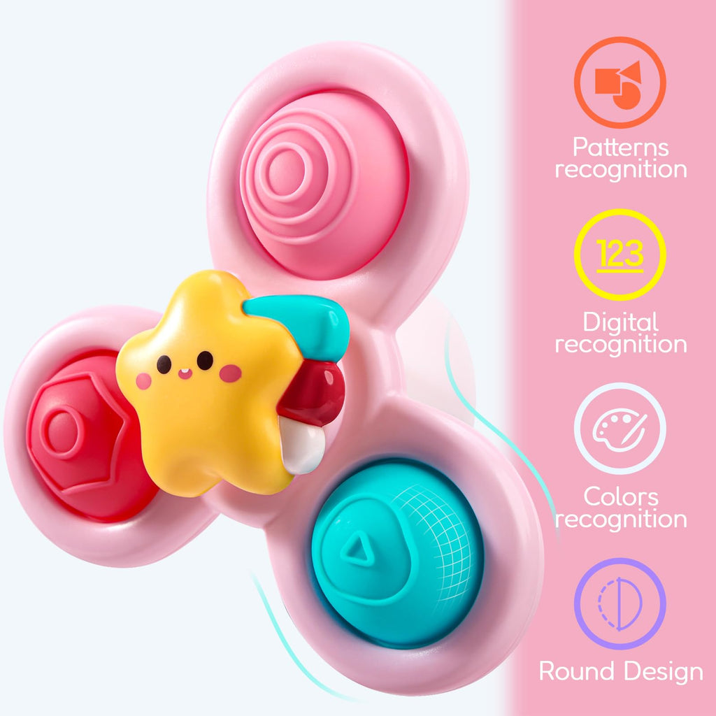 ALASOU Pop Suction Cup Spinner Airplane Travel Toys for 1 Year Old Boy Girl