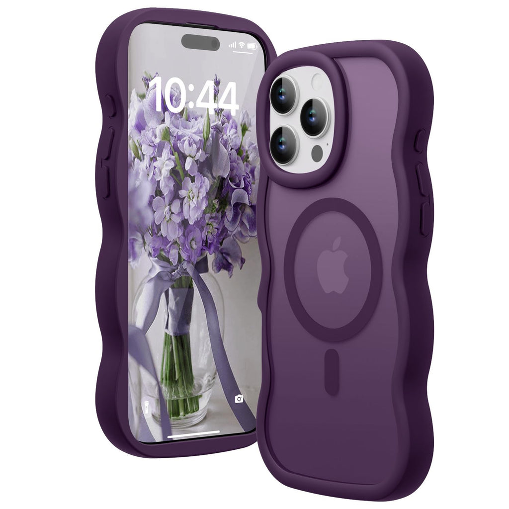 for iPhone 17 Pro/18 Pro Case for Magsafe Wavy, Burgundy Wine