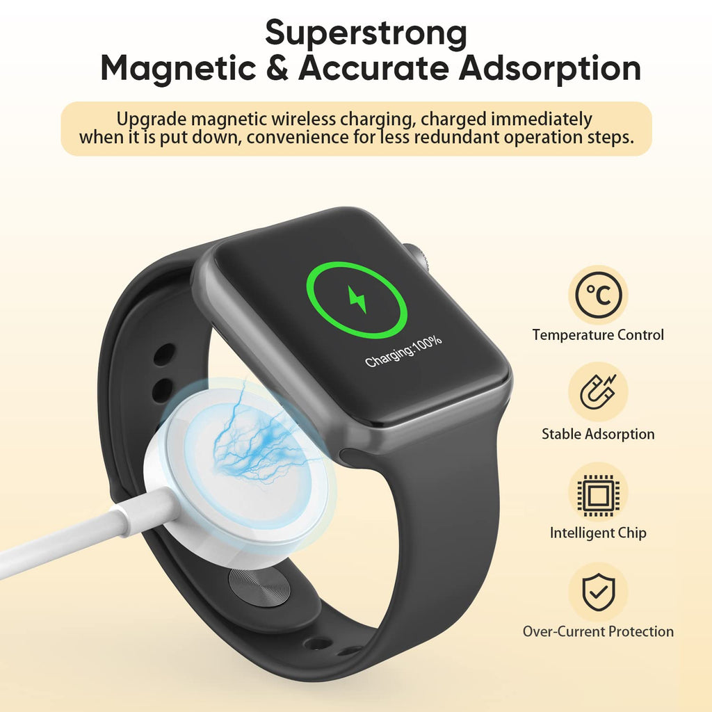 Fast Charger for Apple Watch Charger, USB C iPhone Watch Charger Plug Adapter & Long 6.6FT iWatch Portable Wireless Fast Charging Cable Cord Compatible with Apple Watch Series 10/9/8/7/SE/6/5/4/3/2/1