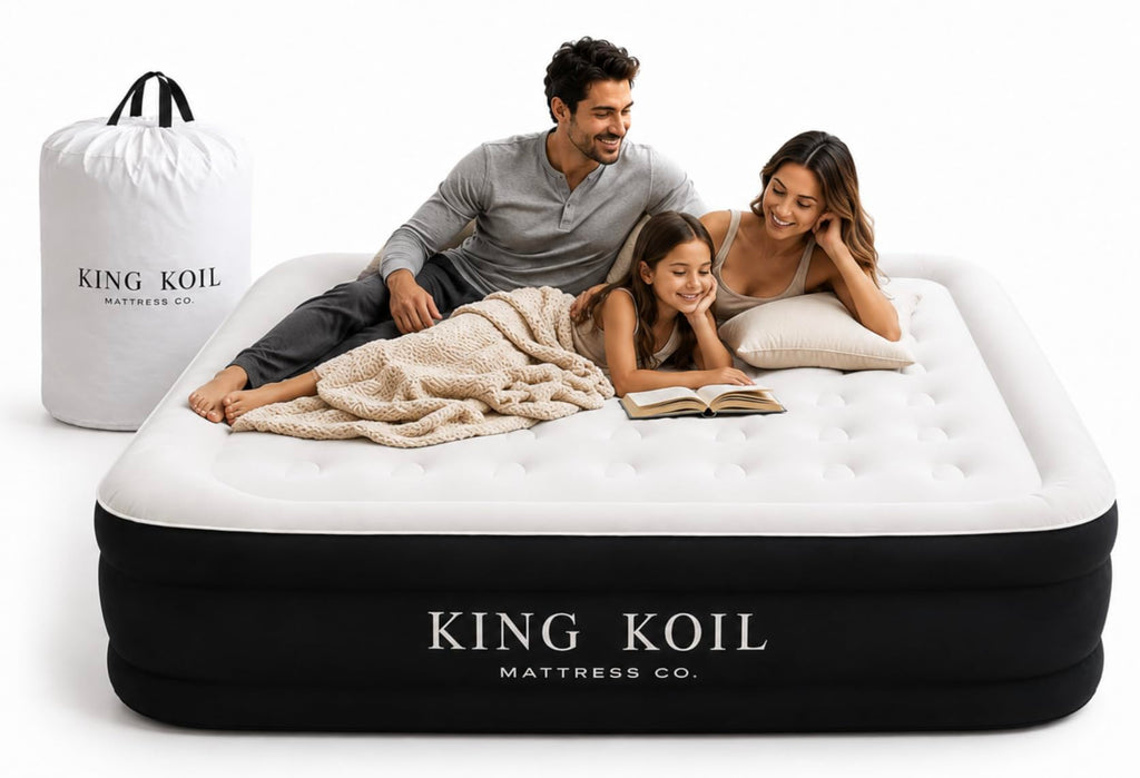 King Koil California King Air Mattress with Built-in Pump, 20” Raised Bed