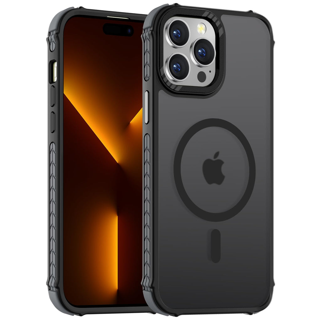 DEERLAMN Strong Magnetic Case for iPhone 13 Pro 6.1-Inch, Matte Orange