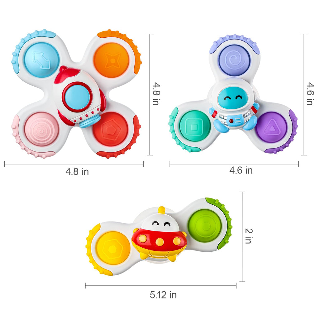ALASOU Pop Suction Cup Spinner Airplane Travel Toys for 1 Year Old Boy Girl