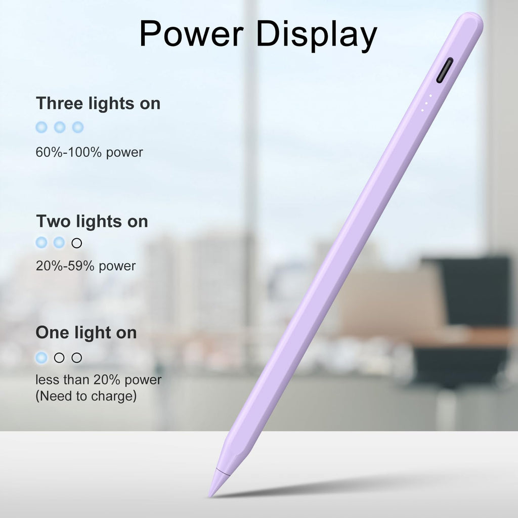 Stylus Pen for iPad, 13 mins Fast Charge Stylus with Palm Rejection, Tilt Sensitivity, Compatible with 2018-2025 iPad Air 3/4/5/6, iPad mini 5/6, iPad 6/7/8/9/10, iPad Pro 11"/12.9"/M4 (Black)