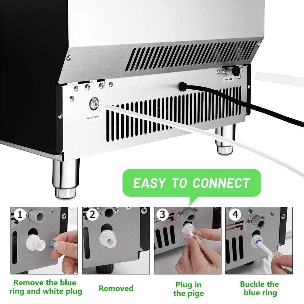 Kismile Commercial Ice Maker, 265lbs/24h Freestanding Ice Cubes Maker