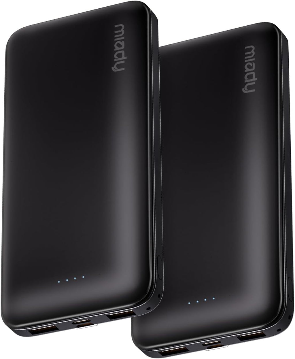 Miady 2-Pack Portable Charger, Slim 10000mAh Power Bank Travel Battery Pack