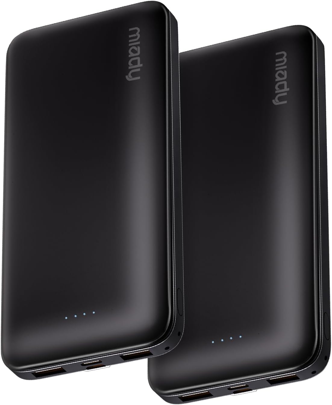 Miady 2-Pack Portable Charger, Slim 10000mAh Power Bank Travel Battery Pack