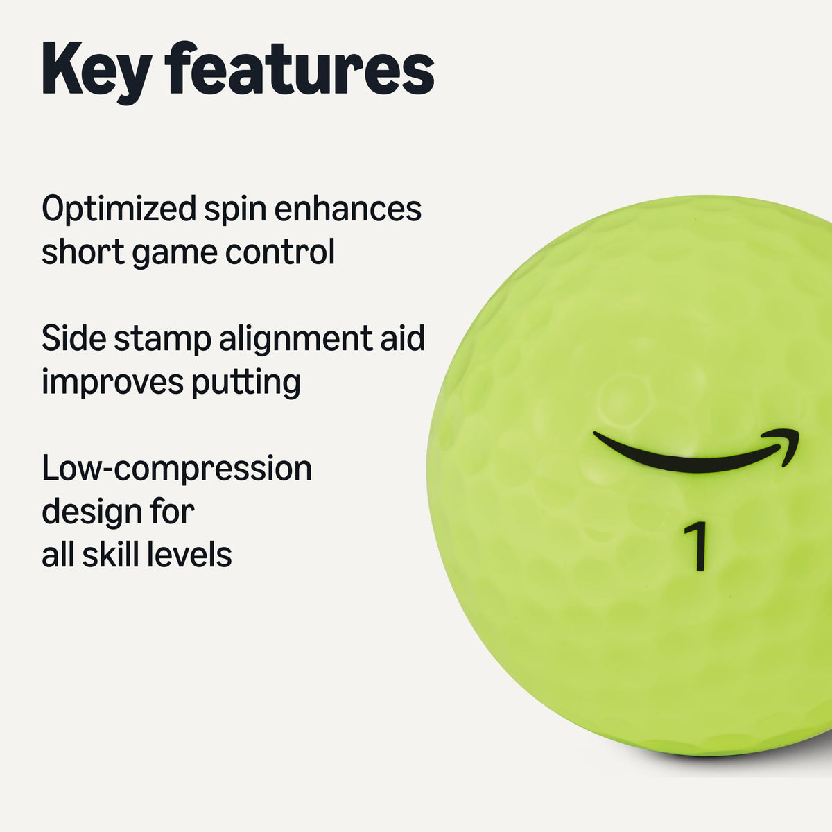 Amazon Basics Core Soft Golf Balls, Low Compression, Side Stamp Alignment