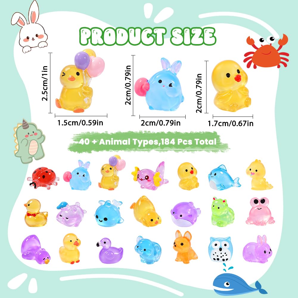 DIYDEC 40PCS Christmas Mini Ducks Figures Toys Miniature Resin Animal Decor