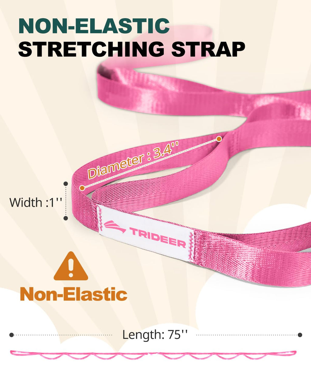 Trideer Stretching Strap with Loops, Yoga Strap, Stretch Bands for Exercise