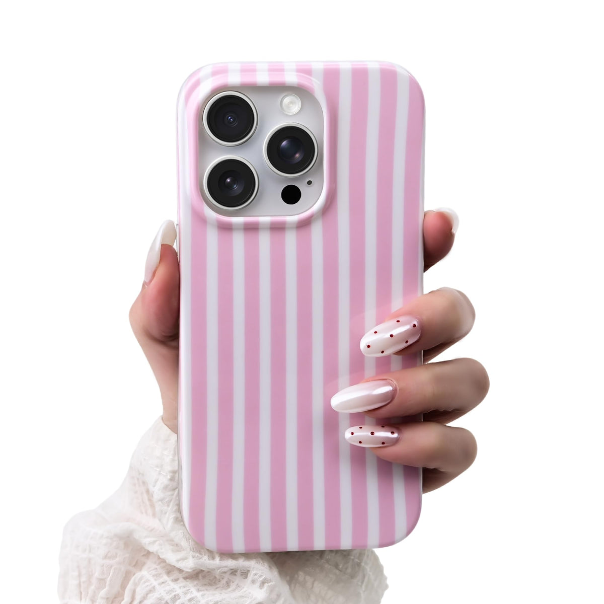 Cute Striped Case for iPhone 12 Pro Max 6.7",Pink/Yellow