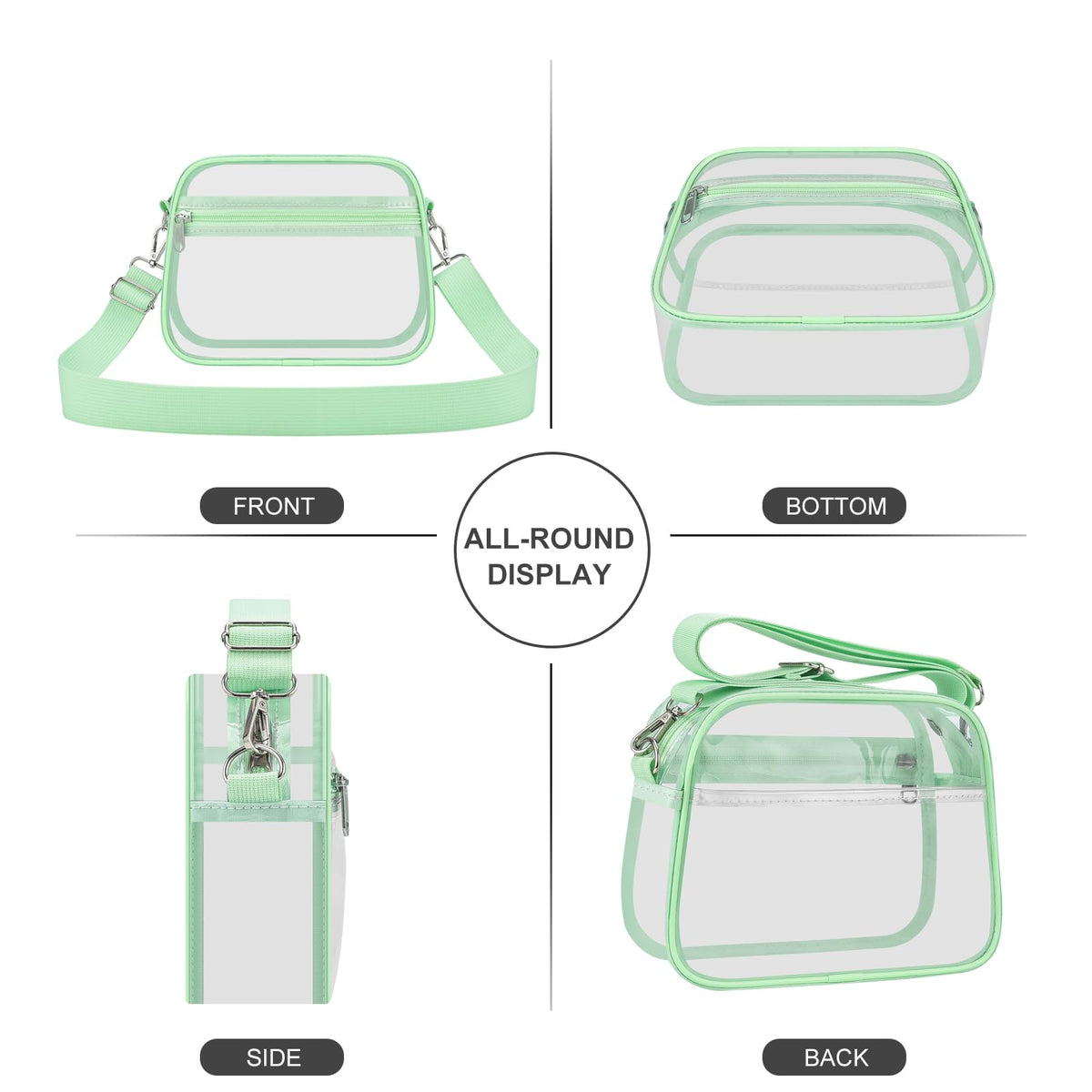 USPECLARE Clear Bag for Stadium Events Clear Sports Fan Handbags Purses