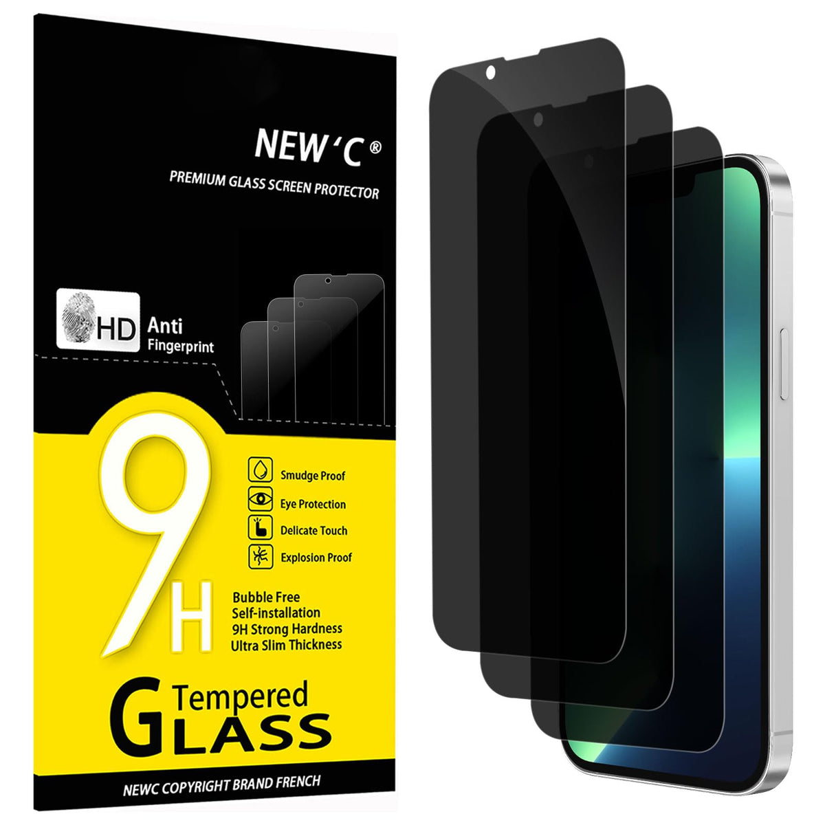 NEW'C for iPhone 16, iPhone 15 Screen Protector Installation Tool Included