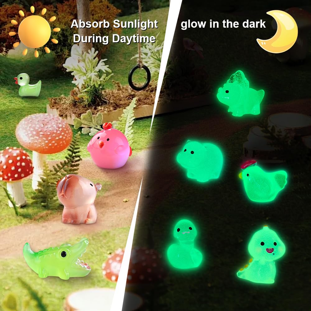 DIYDEC 40PCS Christmas Mini Ducks Figures Toys Miniature Resin Animal Decor