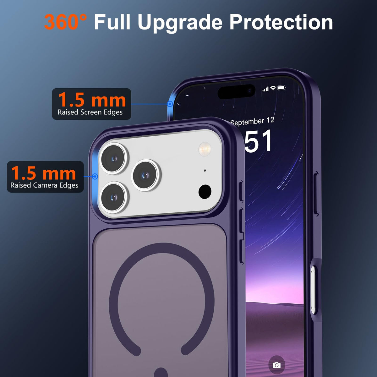 SUPFINE Magnetic for iPhone 18 Pro Max/17 Pro Max Case Dark Blue