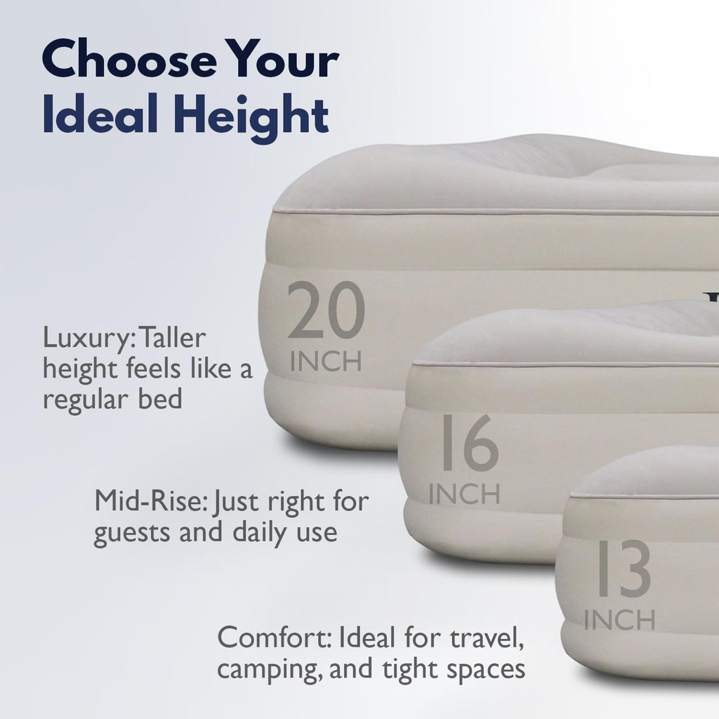 King Koil California King Air Mattress with Built-in Pump, 20” Raised Bed