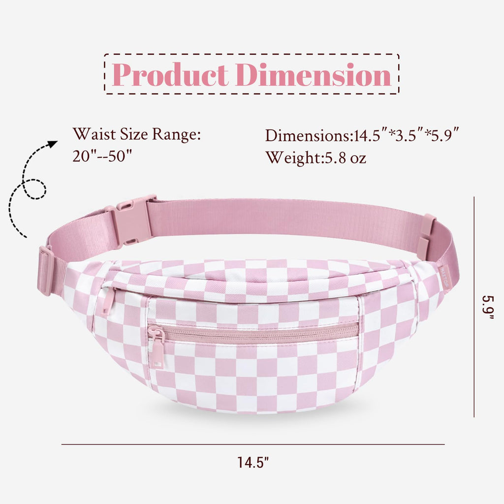 MAXTOP Large Fanny Pack for Women Men Crossbody Bag with 4-Zipper Pockets