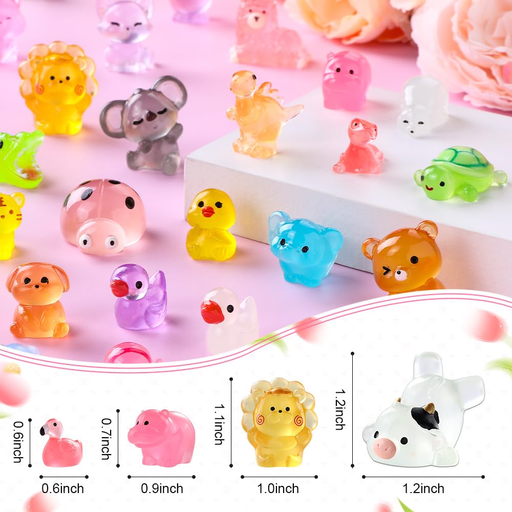 DIYDEC 40PCS Christmas Mini Ducks Figures Toys Miniature Resin Animal Decor