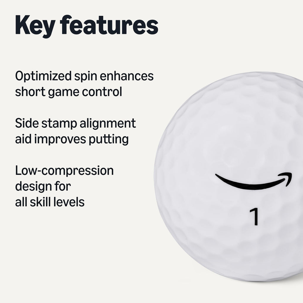 Amazon Basics Core Soft Golf Balls, Low Compression, Side Stamp Alignment