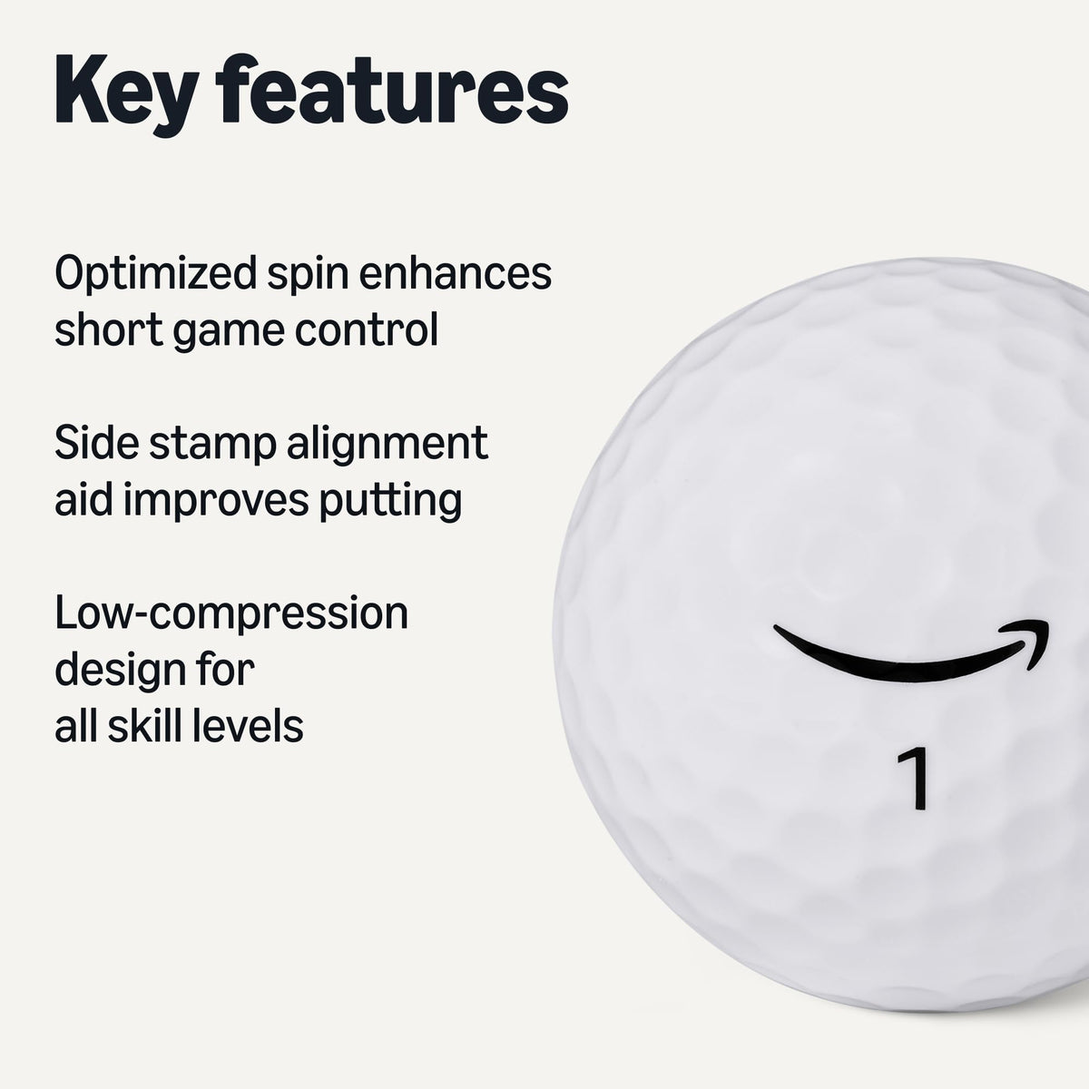 Amazon Basics Core Soft Golf Balls, Low Compression, Side Stamp Alignment