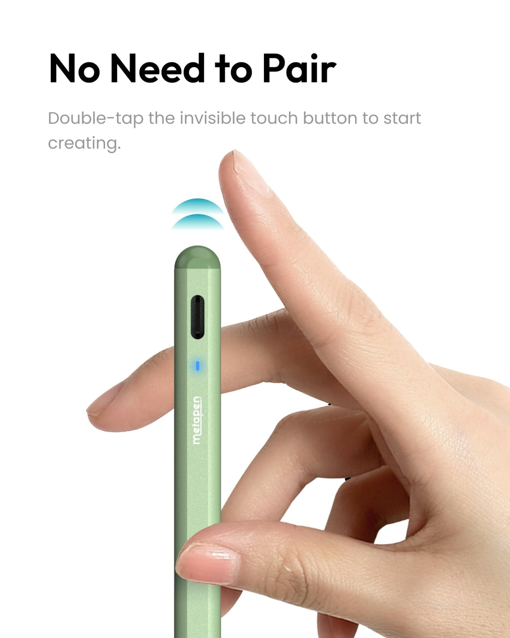 Metapen A8 Stylus Pen for iPad 2018-2026,Magnetic Attach & Palm Rejection