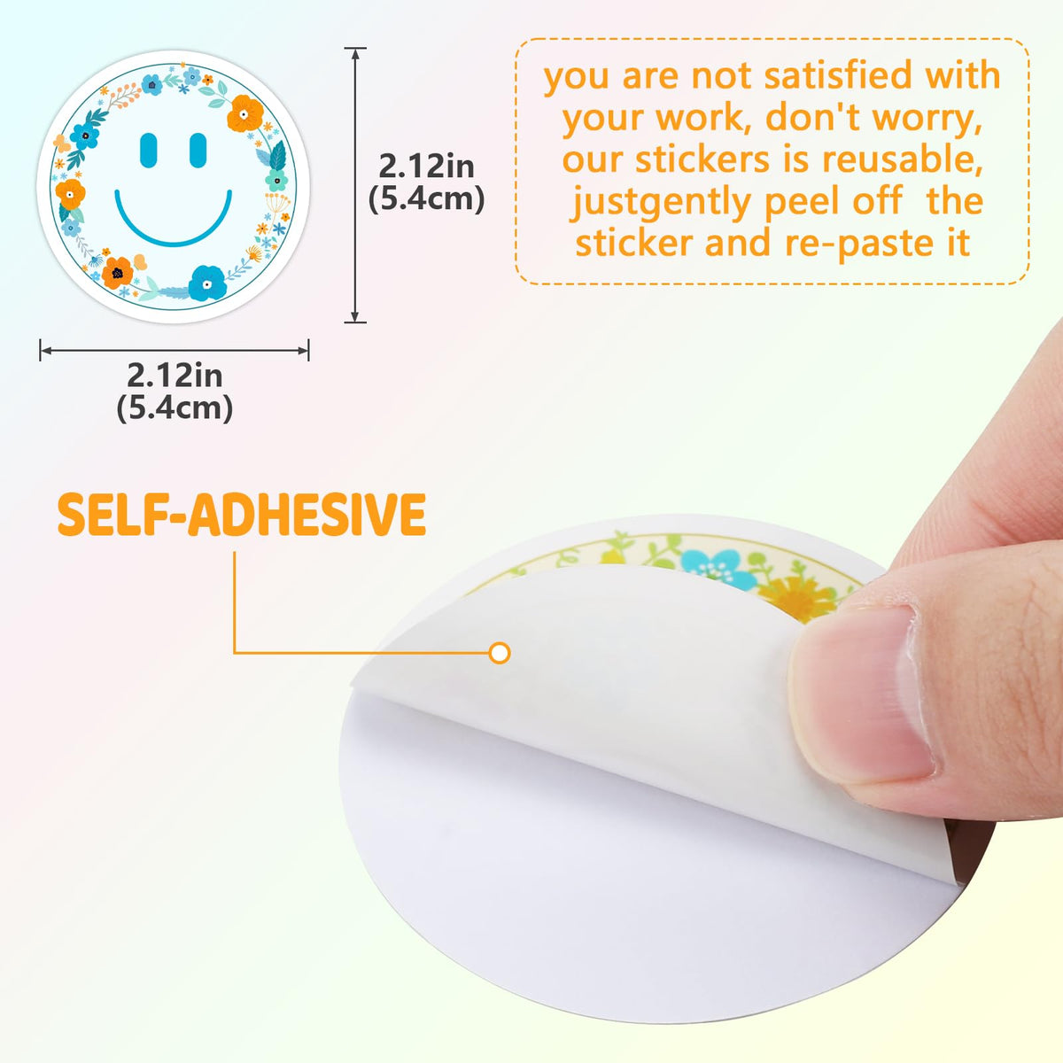 100PCS Smile Neon Stickers
