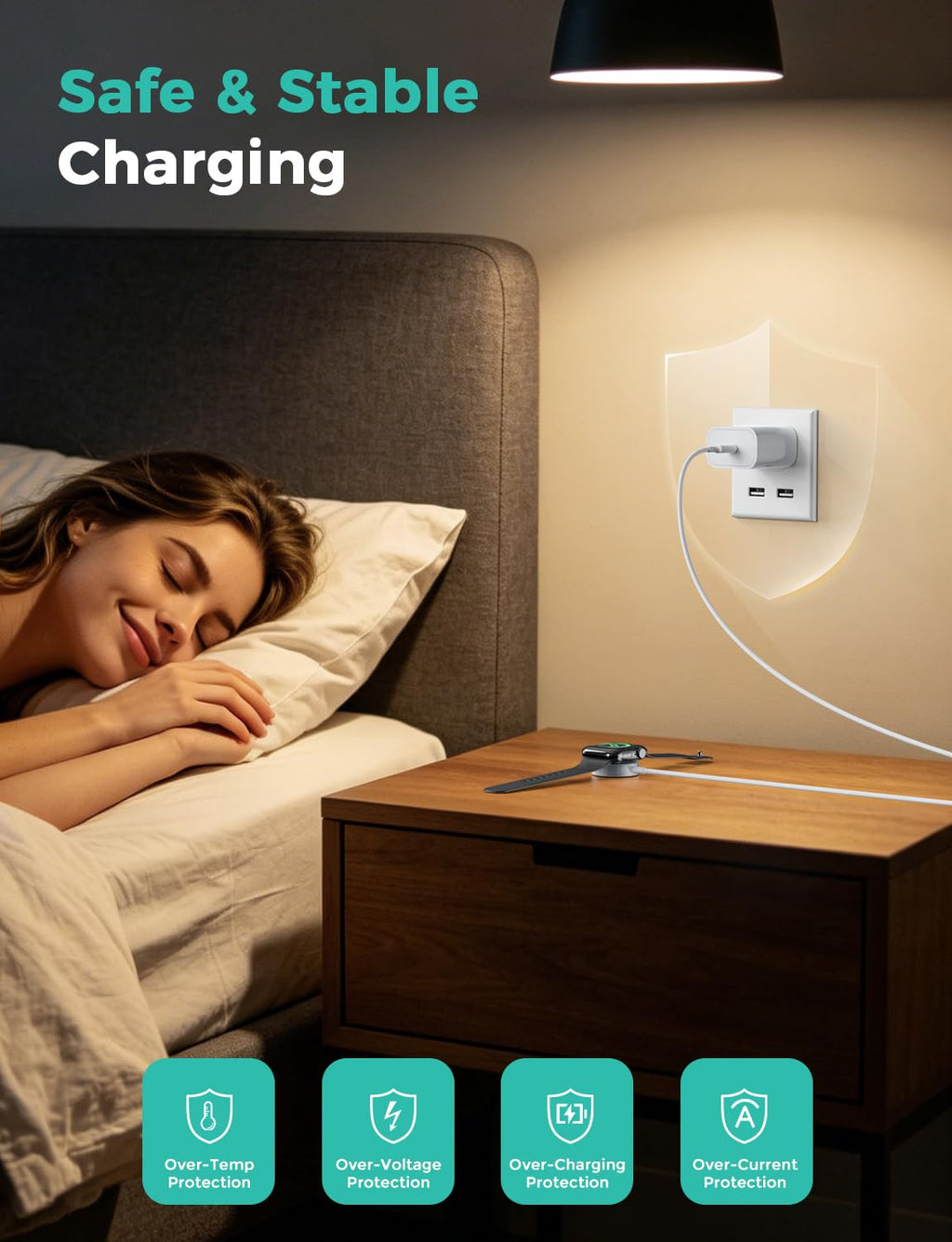 2026 Upgraded for Apple Watch Charger USB Magnetic Fast Charging Cable Portable Wireless Charging Accessories Compatible with iWatch Series 11/10/9/8/7/6/5/4/3/2 Ultra 3/2/SE-Pink