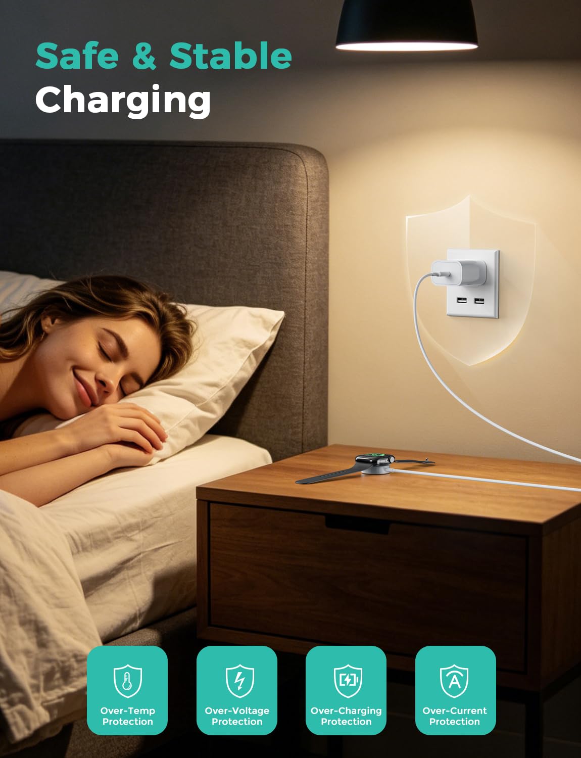 2026 Upgraded for Apple Watch Charger USB Magnetic Fast Charging Cable Portable Wireless Charging Accessories Compatible with iWatch Series 11/10/9/8/7/6/5/4/3/2 Ultra 3/2/SE-Pink
