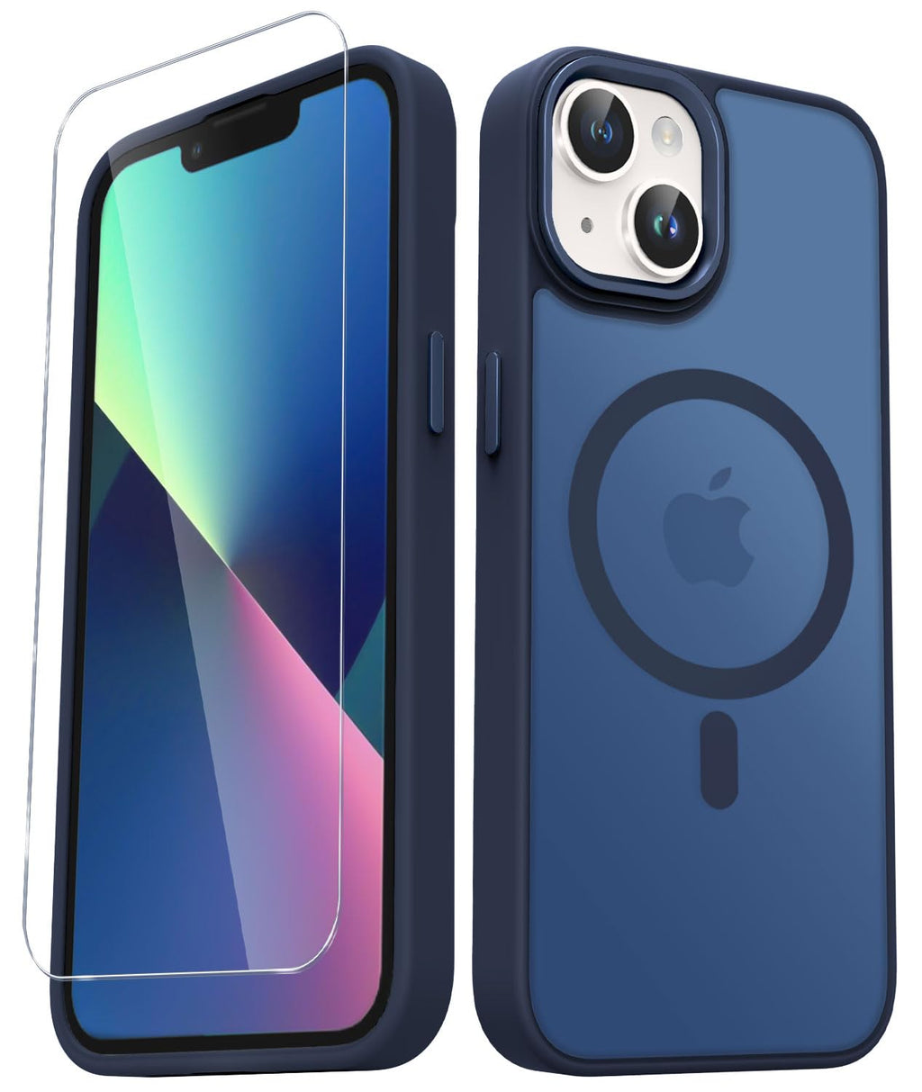 YENAPOON for iPhone 14 Case, iPhone 13 Case, Matte Magnetic Case, Black