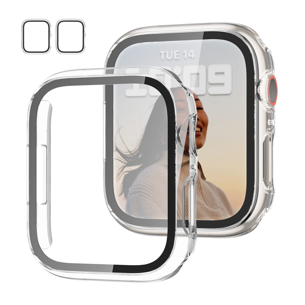 JZK Case with Screen Protector for Apple Watch SE3 Series 6/5/4 40mm,Clear