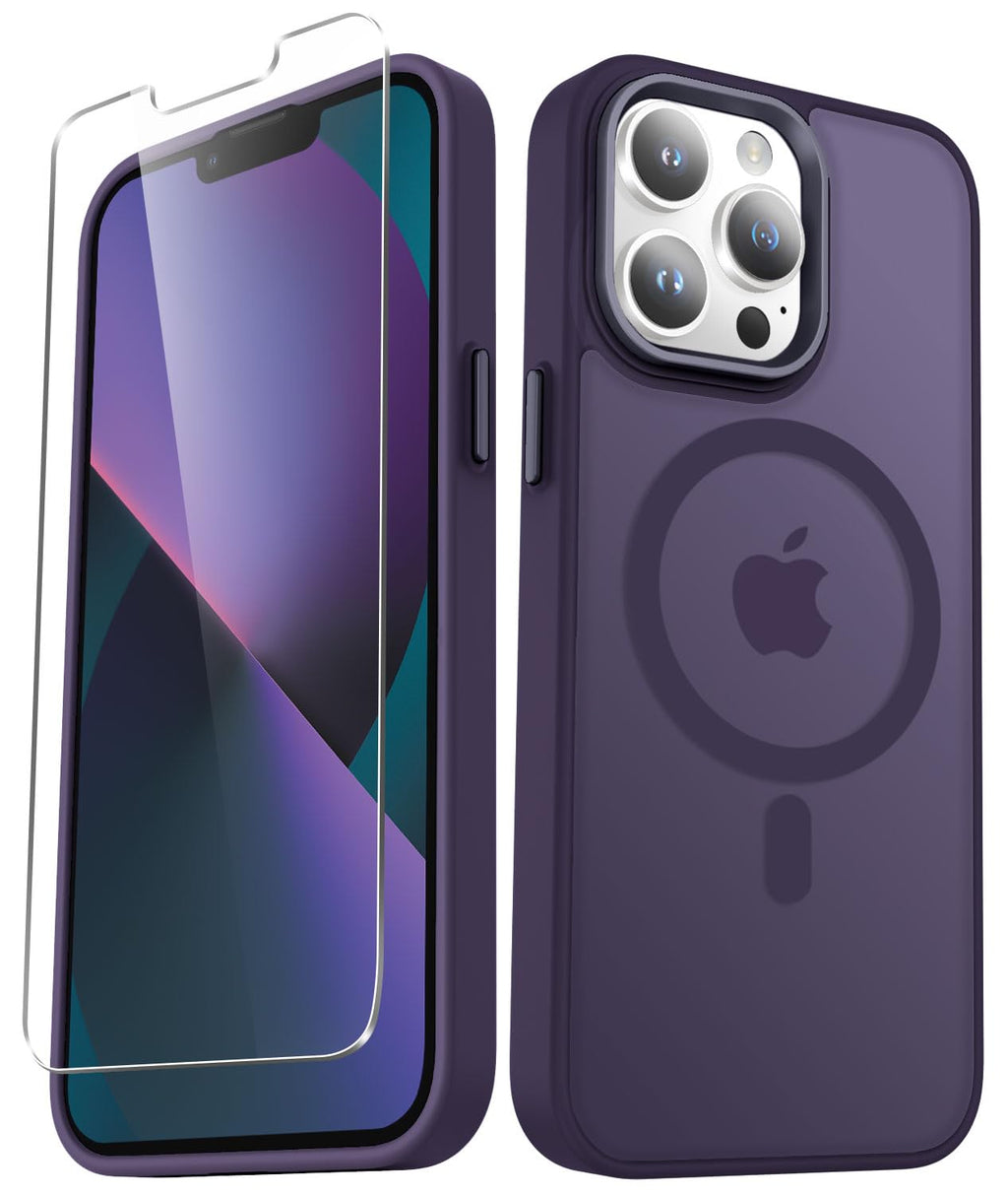 YENAPOON for iPhone 14 Case, iPhone 13 Case, Matte Magnetic Case, Black
