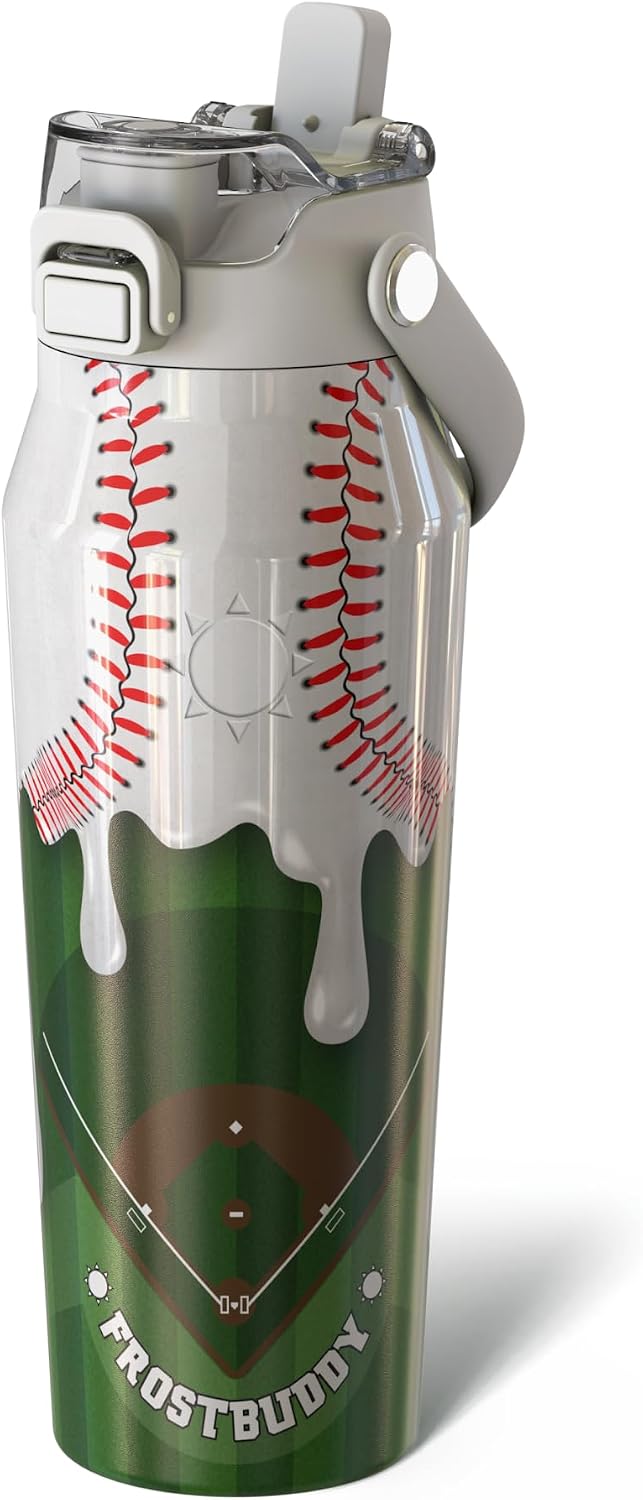 Frost Buddy 24oz Insulated Water Bottle - Straw & Chug Lid - Leak-Proof