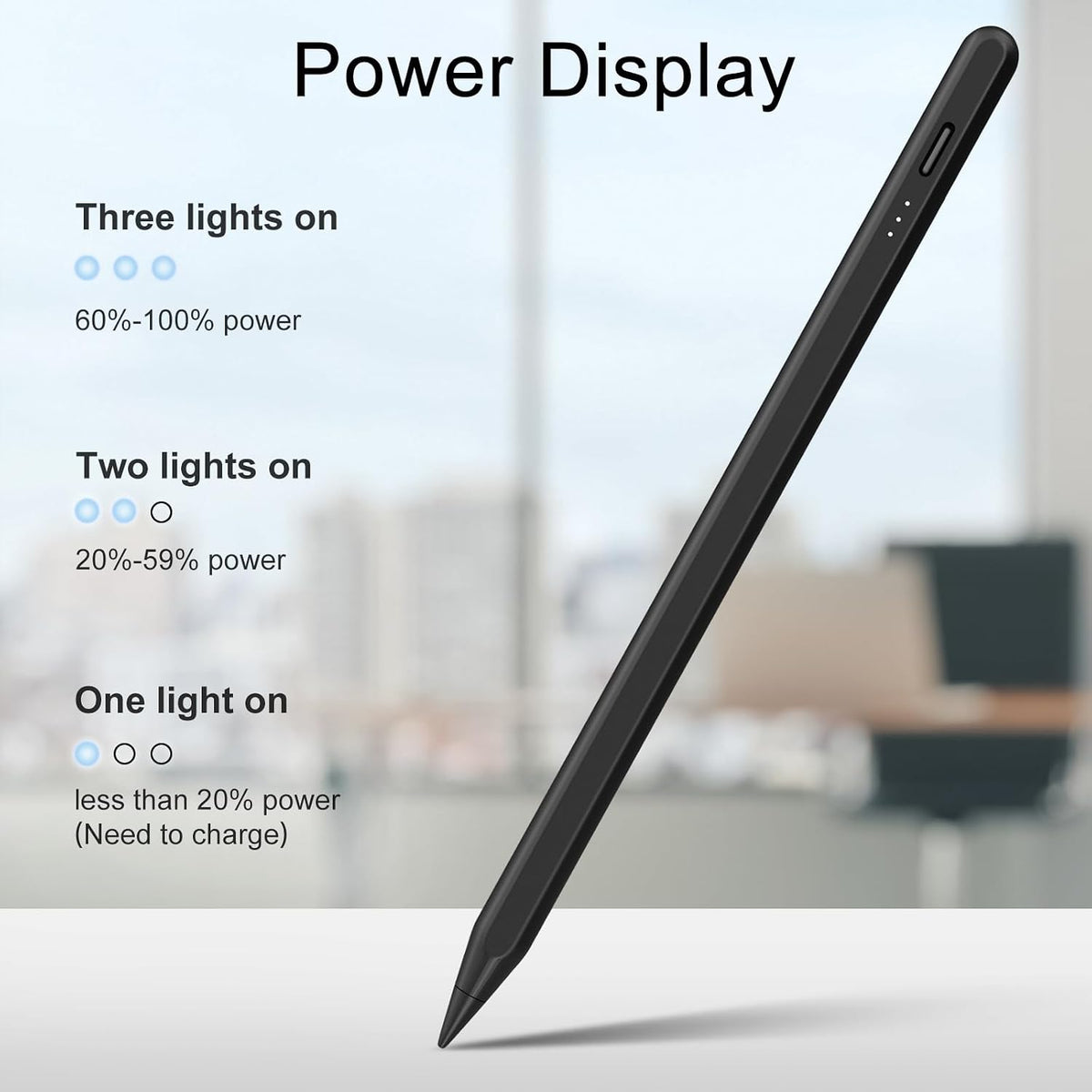 Stylus Pen for iPad, 13 mins Fast Charge Stylus with Palm Rejection, Tilt Sensitivity, Compatible with 2018-2025 iPad Air 3/4/5/6, iPad mini 5/6, iPad 6/7/8/9/10, iPad Pro 11"/12.9"/M4 (Black)
