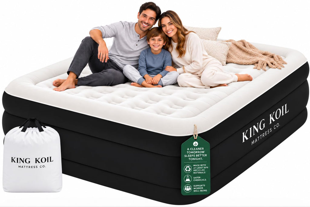 King Koil California King Air Mattress with Built-in Pump, 20” Raised Bed
