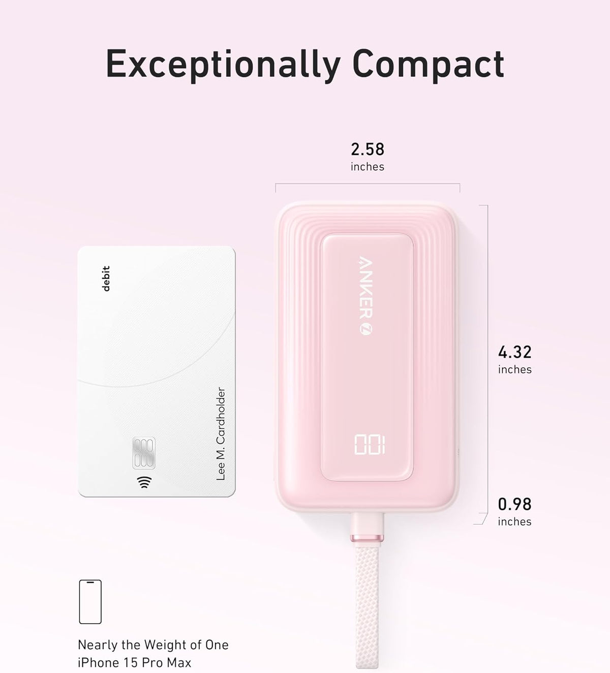 Anker Power Bank,10,000mAh 30W with USB-C Travel Essential Portable Charger