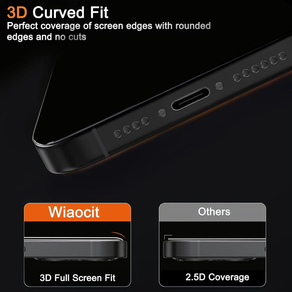 Wiaocit Privacy Screen Protector for iPhone 18 Pro, Tempered Glass