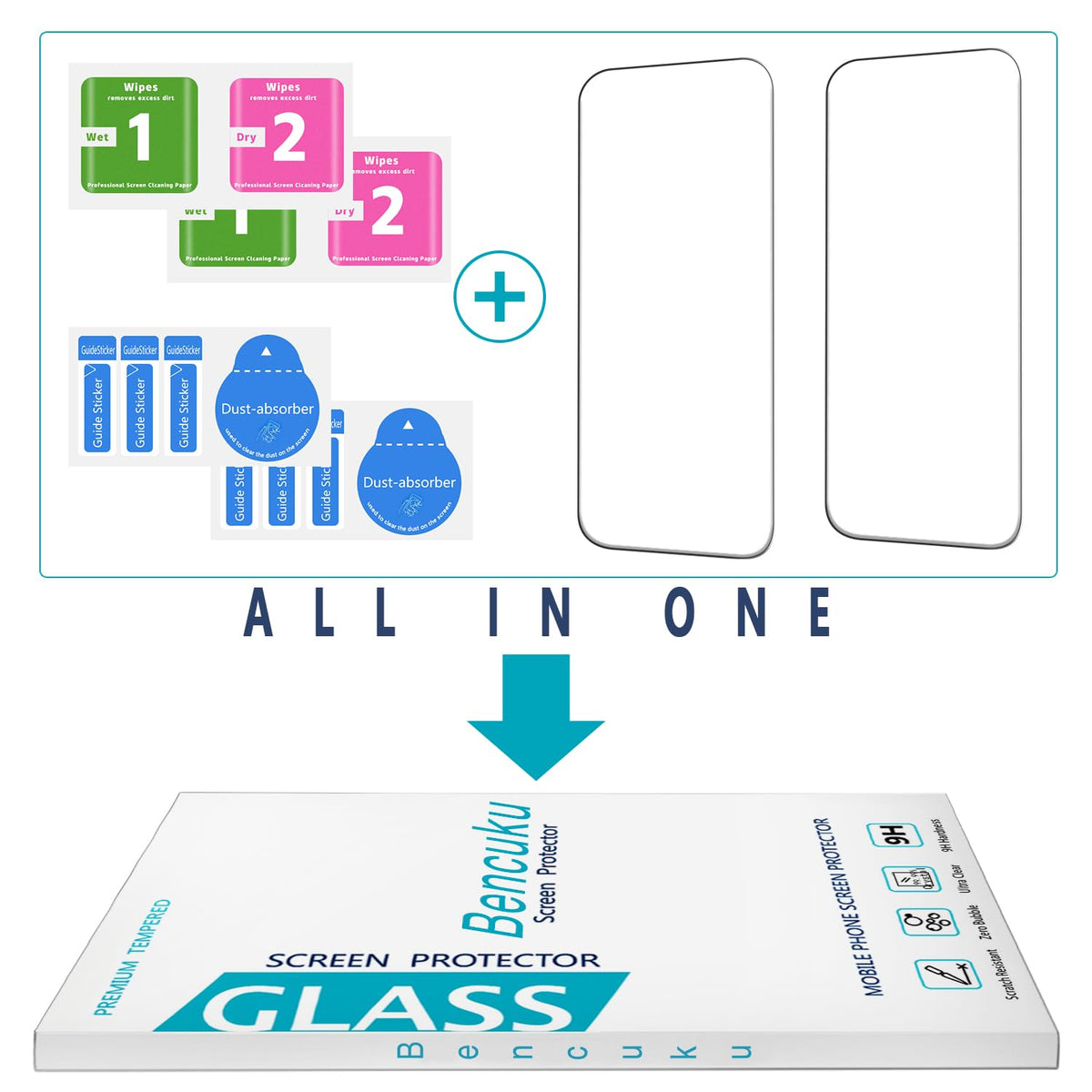 2 Pack Screen Protector for iPhone 16 Pro Max Tempered Glass