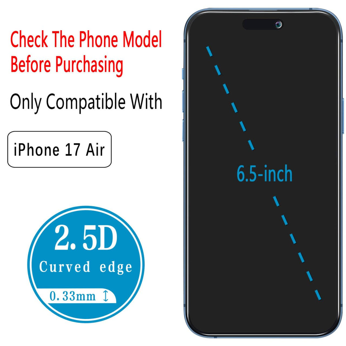 2 Pack Screen Protector for iPhone 16 Pro Max Tempered Glass