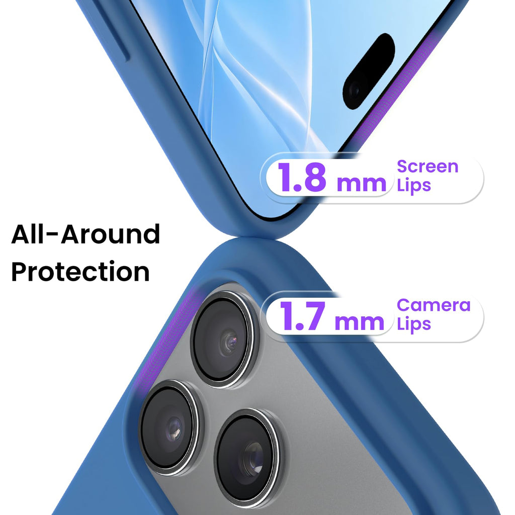 ORNARTO for iPhone 18 Pro Max Case, Liquid Silicone, Cloud Blue
