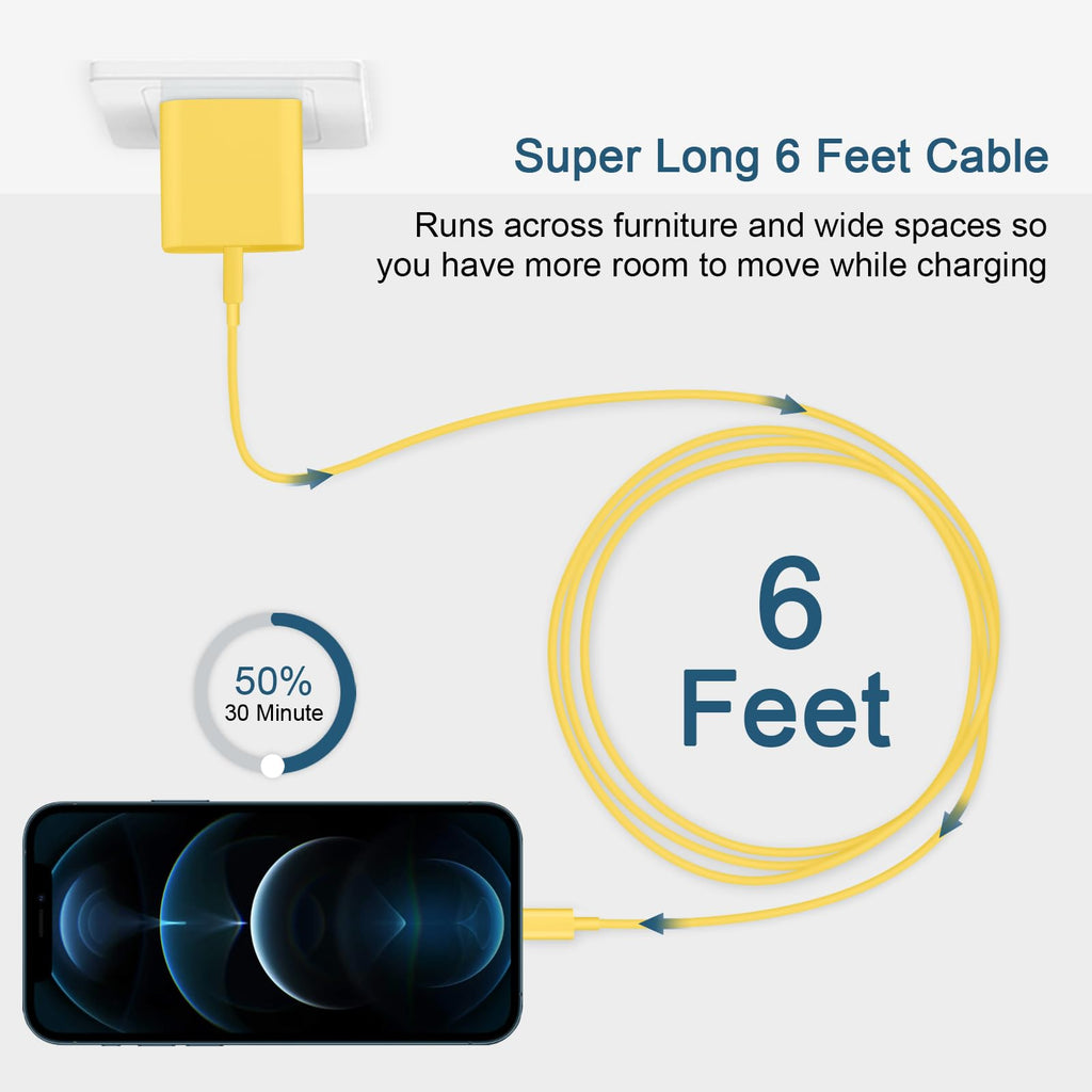 CXX 10FT iPhone 14/13/12 Charger 20W Fast Charging [MFi Certified]