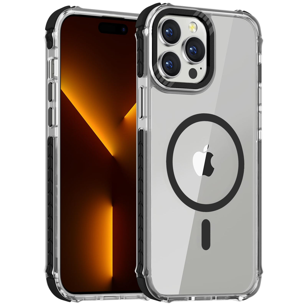 DEERLAMN Strong Magnetic Case for iPhone 13 Pro 6.1-Inch, Matte Orange