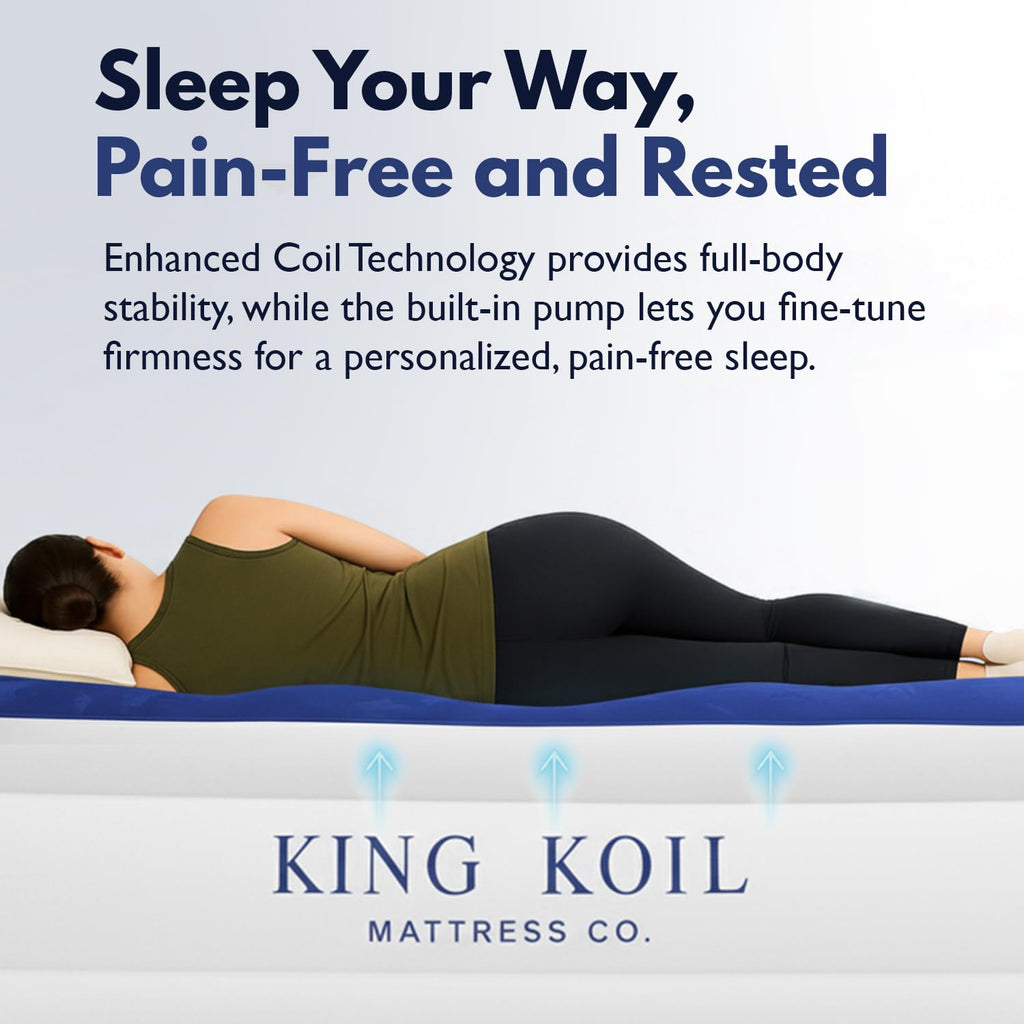King Koil California King Air Mattress with Built-in Pump, 20” Raised Bed