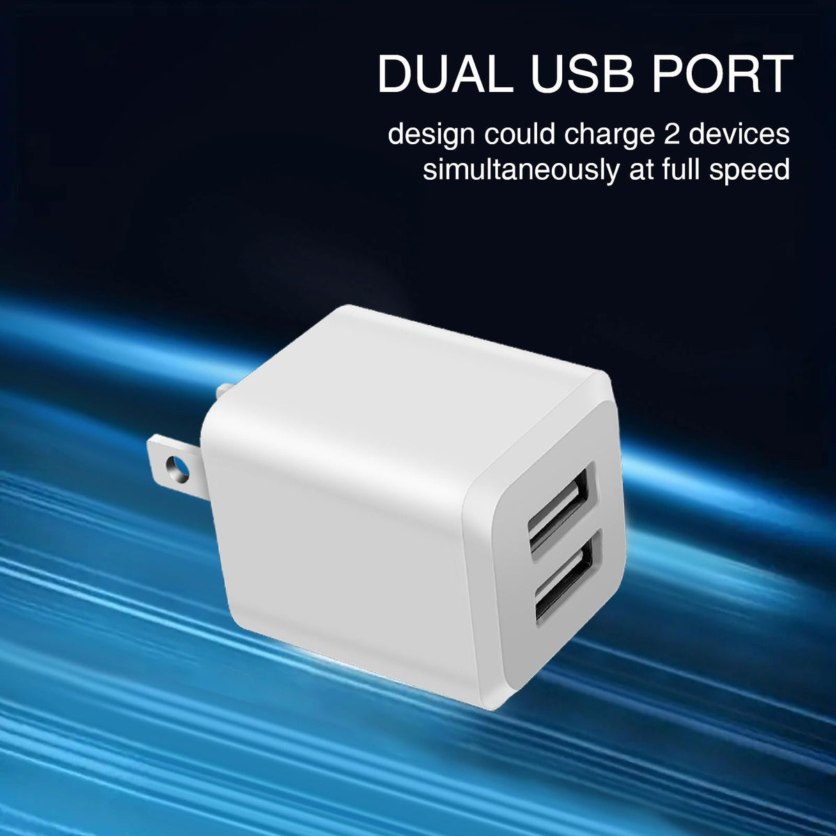 USB Wall Charger,DualPort Cube Power Adapter Charger Plug Block ChargingBox