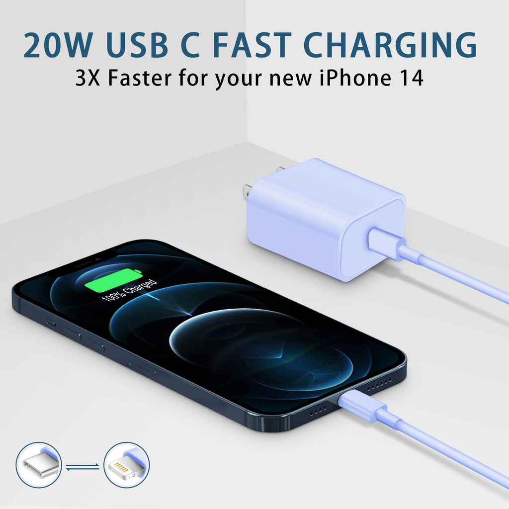 CXX 10FT iPhone 14/13/12 Charger 20W Fast Charging [MFi Certified]