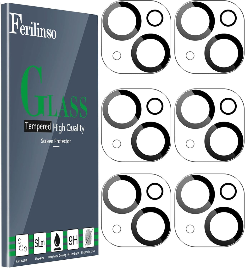 Ferilinso Camera Lens Protector for iPhone 14/15/14 Plus/15 Plus/13/13 Mini