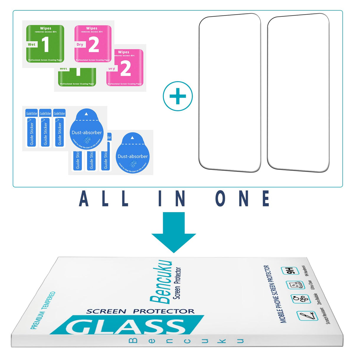 2 Pack Screen Protector for iPhone 16 Pro Max Tempered Glass